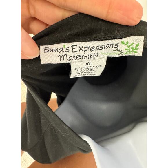 Emma’s Expressions Maternity Black Ruched Side Dress Women’s XL Short Sleeve - Picture 4 of 5